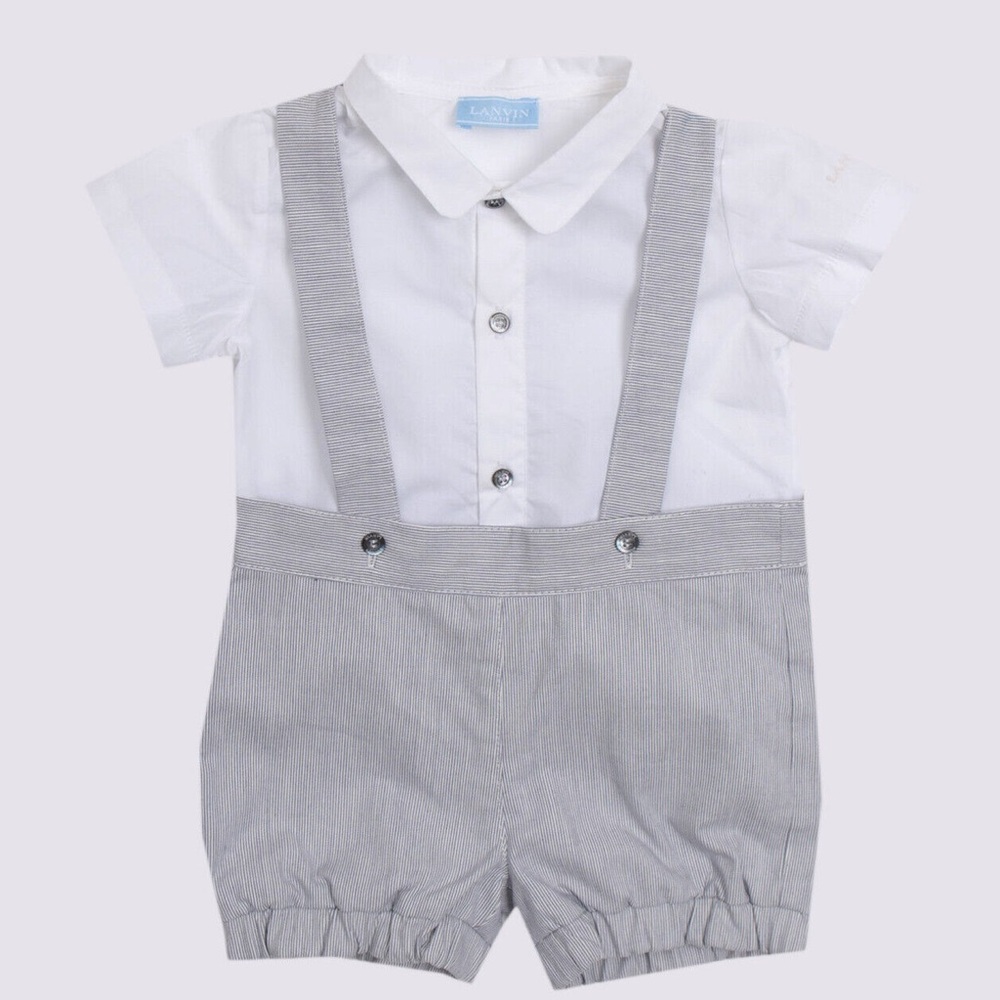 NWOT Authentic Lanvin Shirt/Short Set with Suspenders